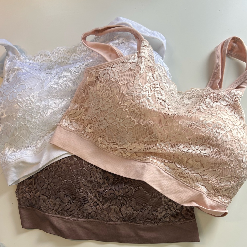 RHONDA SHEAR - Set of 3 Lace Bralettes NWOT